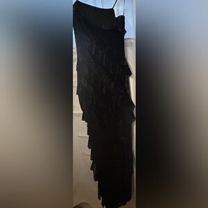 NWOT- The Vintage Shop Strapless Black Ruffled Dress Size M